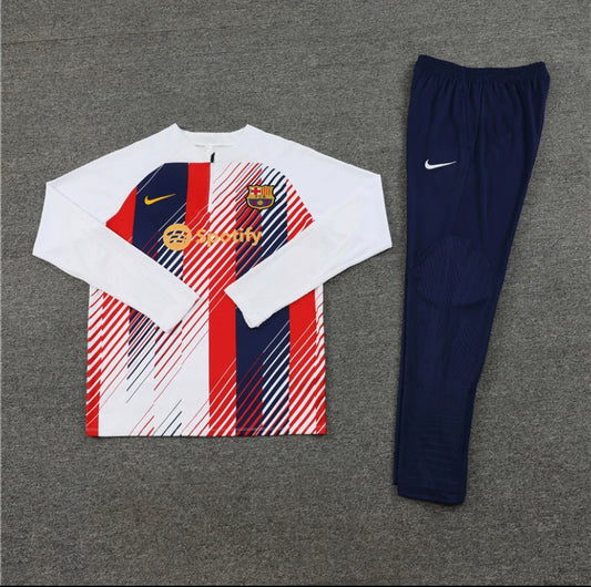 Barcelona 1/4 Zip Tracksuit - Shattered Red / Blue