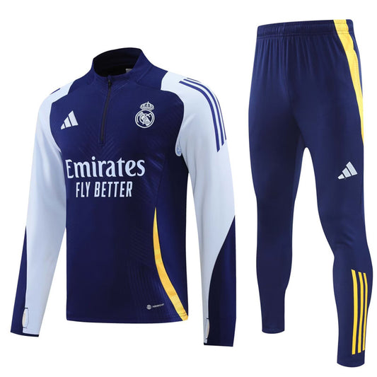 Real Madrid 1/4 Zip Tracksuit 24/25 - Navy