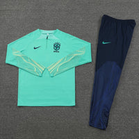 Brazil 1/4 Zip Tracksuit - Lime Green