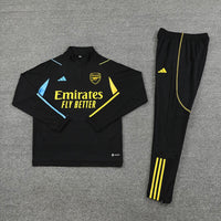Arsenal 1/4 Zip Tracksuit - Black / Yellow