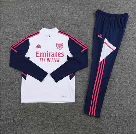 Arsenal 1/4 Zip Tracksuit - Navy / White