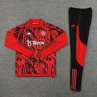 Manchester United 1/4 Zip Tracksuit - Red Splatter