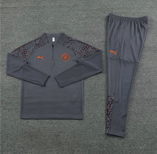 Manchester City 1/4 Zip Tracksuit - Grey