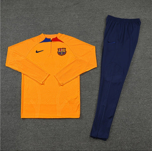 Barcelona 1/4 Zip Tracksuit - Yellow / Navy