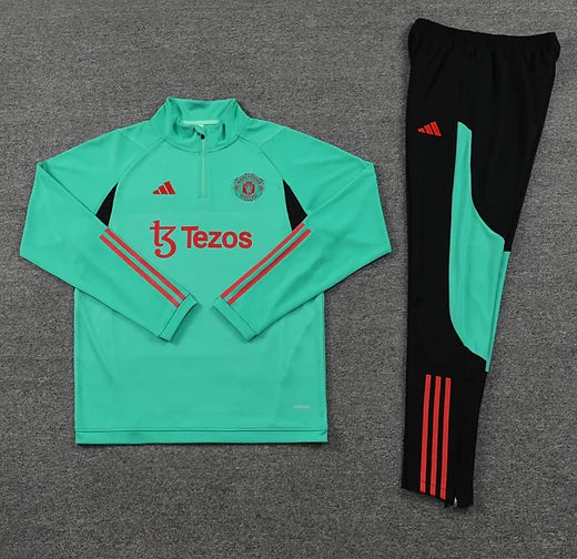 Manchester United 1/4 Zip Tracksuit - Green