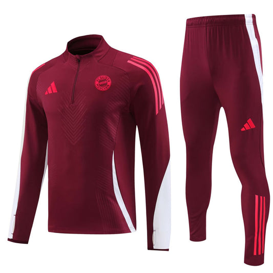 Bayern Munich 1/4 Zip Tracksuit 24/25 - Burgundy / White