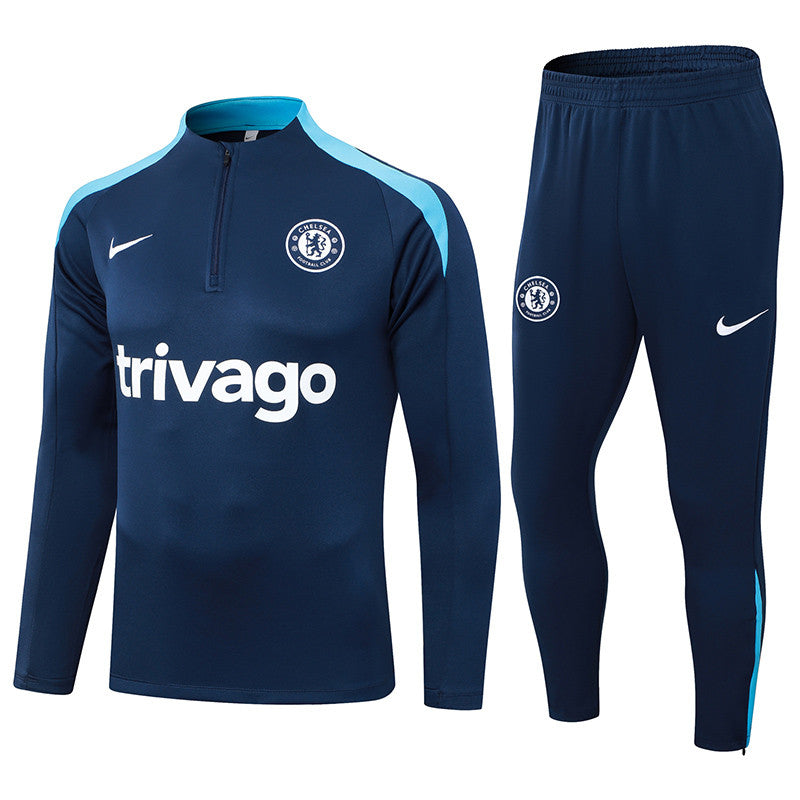 Chelsea 1/4 Zip Tracksuit 24/25 - Royal Blue