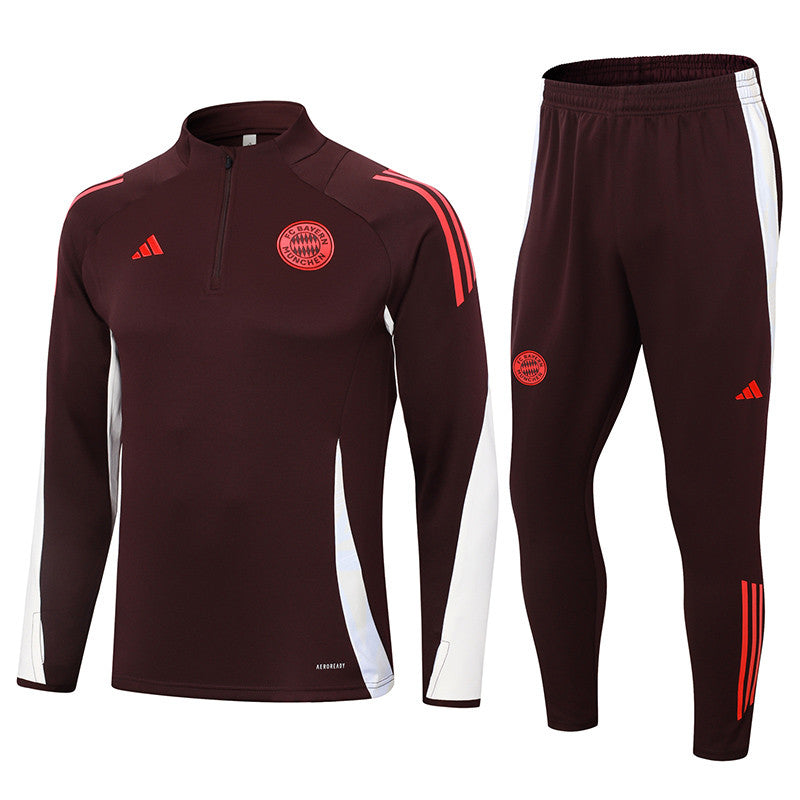 Bayern Munich 1/4 Zip Tracksuit 24/25 - Mahogany