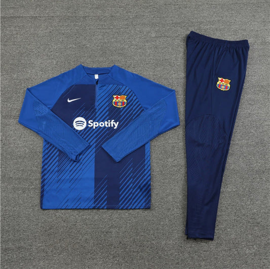 Barcelona 1/4 Zip Tracksuit - Triple Blue