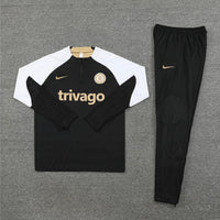 Chelsea 1/4 Zip Tracksuit - Black / White