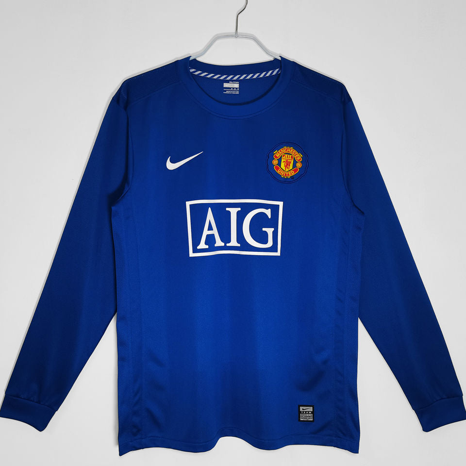 Manchester United Blue Retro Jersey (Long Sleeve) - 2008/09