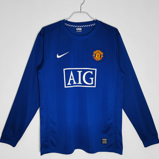 Manchester United Blue Retro Jersey (Long Sleeve) - 2008/09