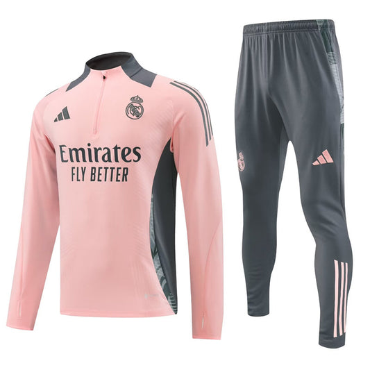 Real Madrid 1/4 Zip Tracksuit 24/25 - Baby Pink