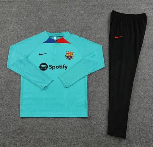 Barcelona 1/4 Zip Tracksuit - Cyan