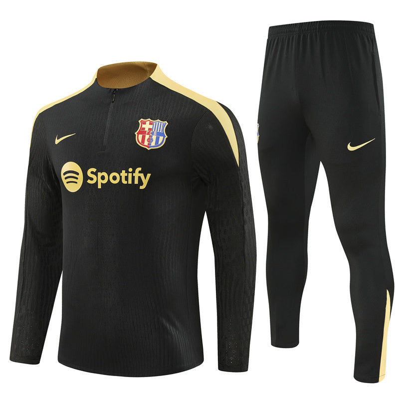 Barcelona 1/4 Zip Tracksuit 24/25 - Black / Gold