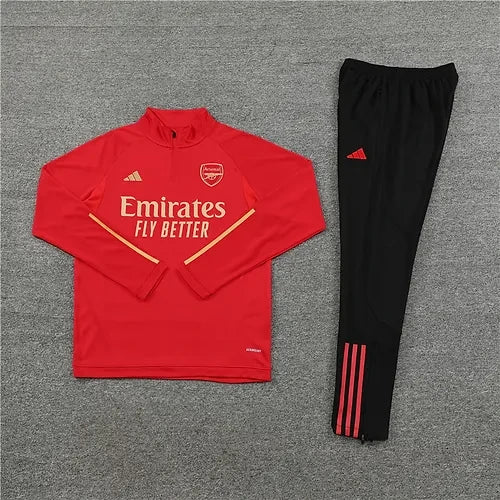 Arsenal 1/4 Zip Tracksuit - Red / Gold