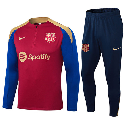 Barcelona 1/4 Zip Tracksuit 24/25 - Scarlet Gold