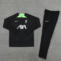 Liverpool 1/4 Zip Tracksuit - Black / Neon