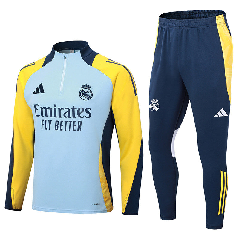 Real Madrid 1/4 Zip Tracksuit 24/25 - Navy / Yellow