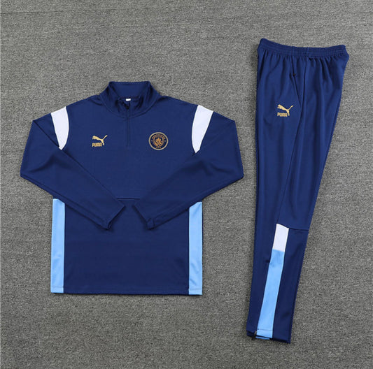 Manchester City 1/4 Zip Tracksuit - Navy Blue