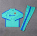 Barcelona 1/4 Zip Striped Tracksuit - Cyan