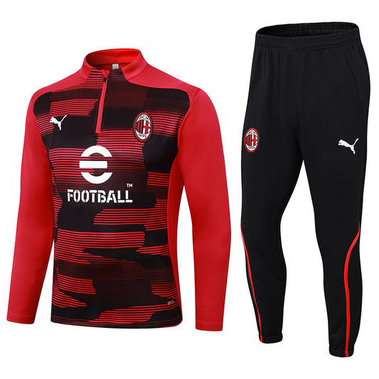 AC Milan 1/4 Zip Tracksuit 24/25 - BIood Red