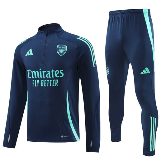 Arsenal 1/4 Zip Tracksuit 24/25 - Navy / Cyan