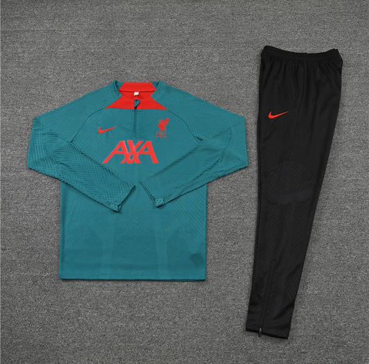 Liverpool 1/4 Zip Tracksuit - Green / Red