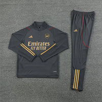 Arsenal 1/4 Zip Tracksuit - Grey / Gold