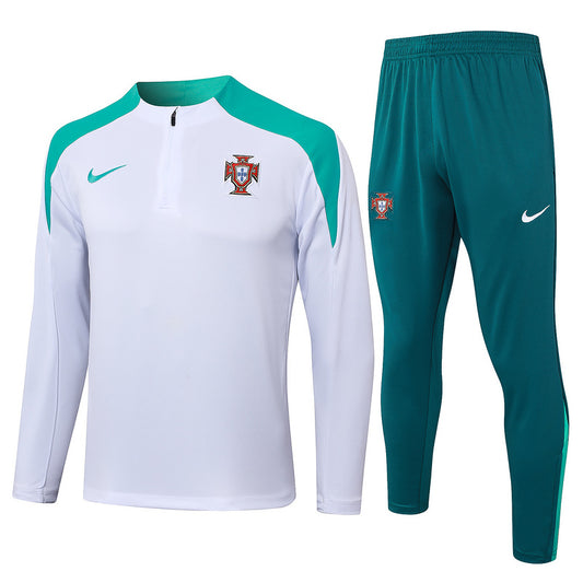 Portugal 1/4 Zip Tracksuit 24/25 - White Mint