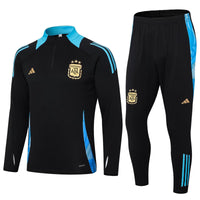 Argentina 1/4 Zip Tracksuit 24/25 - Black / Blue
