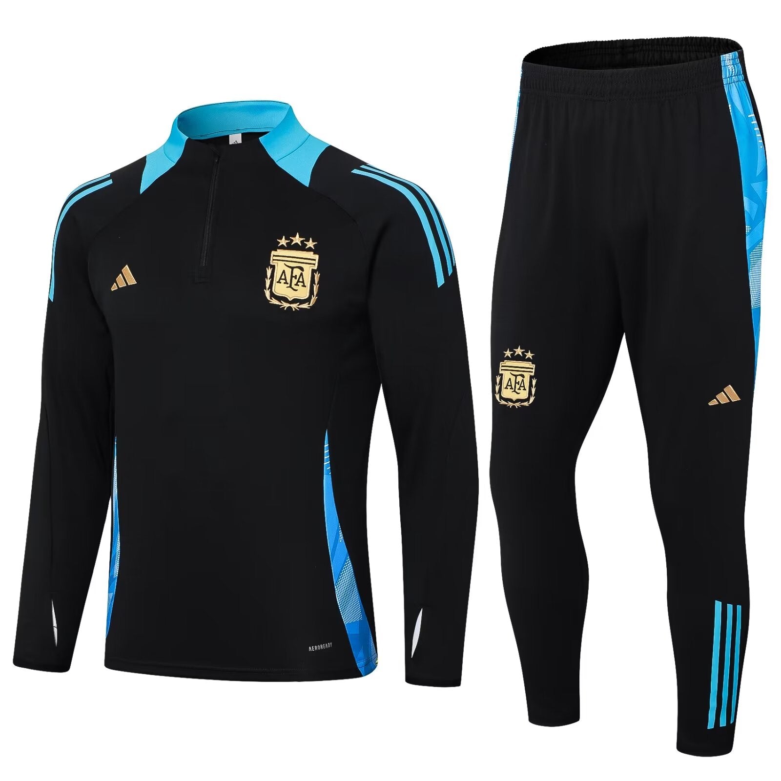 Argentina 1/4 Zip Tracksuit 24/25 - Black / Blue