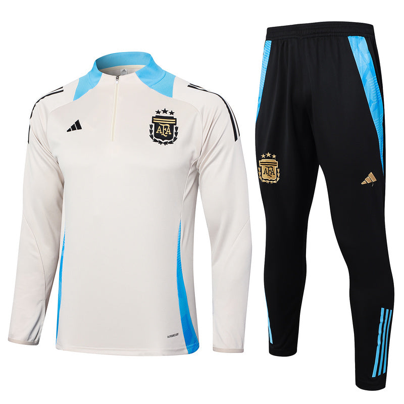 Argentina 1/4 Zip Tracksuit 24/25 - Grey Pastel