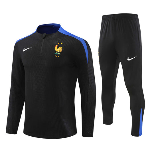 France 1/4 Zip Tracksuit 24/25 - Black / Blue