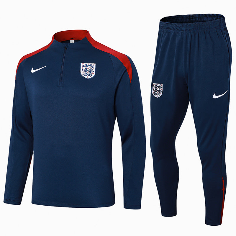 England 1/4 Zip Tracksuit 24/25 - Navy / Red