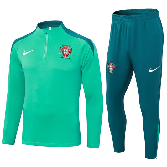 Portugal 1/4 Zip Tracksuit 24/25 -  Bubblegum Green